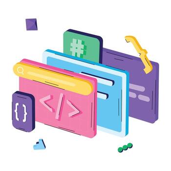 Trendy Web Programming vector