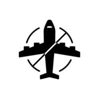 No Airplane Sign, No Flight Icon. vector