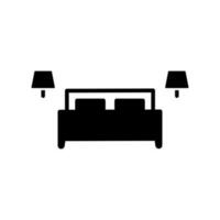 Vector element of King size Bed, Glyph icon.