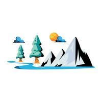 Trendy Mountains Scenery vector