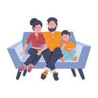 Trendy Family Time vector