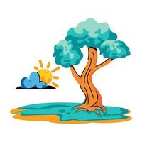 Trendy Forest Tree vector