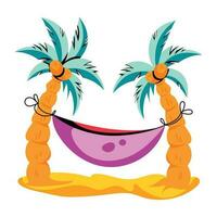 Trendy Beach Hammock vector