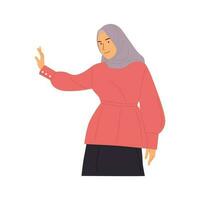 vector illustration of muslim woman wearing hijab