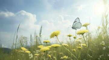 resumen naturaleza primavera antecedentes. primavera flor y mariposa, generar ai foto