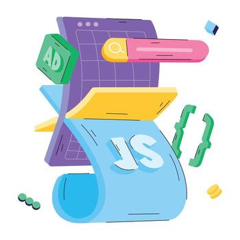 Trendy Web Coding vector