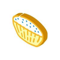 spiced bun food meal isometric icon vector illustration