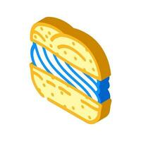 vainilla crema soplo comida bocadillo isométrica icono vector ilustración