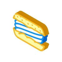 almond bun food meal isometric icon vector illustration