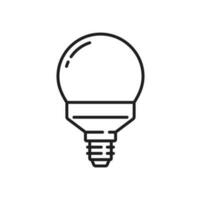 Globe light bulb and LED lamp outline icon vector