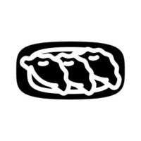 gyoza japonés comida glifo icono vector ilustración