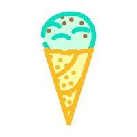 mint chocolate chip ice cream food snack color icon vector illustration