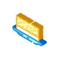 lemon bar food snack isometric icon vector illustration