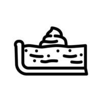 pumpkin pie slice food snack line icon vector illustration