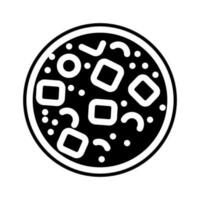 miso sopa japonés comida glifo icono vector ilustración