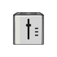 modern toaster bread cartoon vector illustration