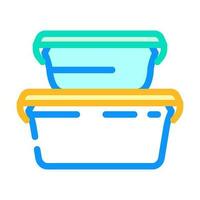 lunch box glass meal color icon vector illustration