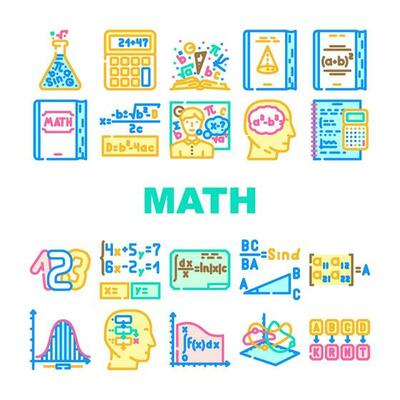 math science education school icons set vector