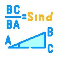 trigonometry math science education color icon vector illustration
