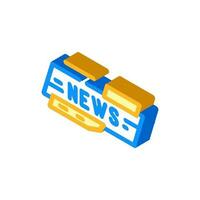 news ticker media isometric icon vector illustration