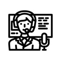 commentator news media line icon vector illustration