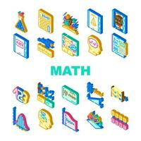 math science education school icons set vector