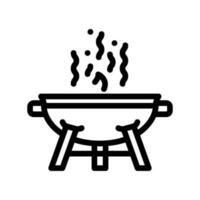 grill smell line icon vector illustration