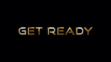 Loop Get ready golden shine light motion text animation video