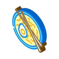 ramen tallarines japonés comida isométrica icono vector ilustración