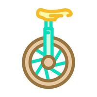 unicycle carnival vintage show color icon vector illustration