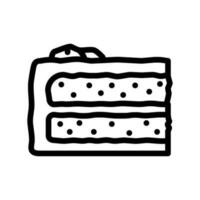 carrot cake slice food snack line icon vector illustration