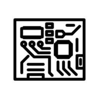 circuit board electrical engineer line icon vector illustration