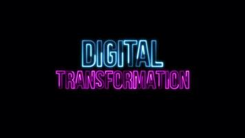Loop Digital Transformaion blue pink neon text effect video