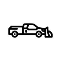 snowplow truck winter season line icon vector illustration