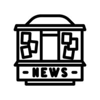 newsstand news media line icon vector illustration