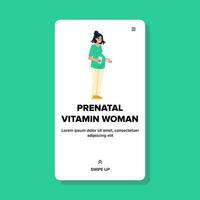 prenatal vitamin woman vector