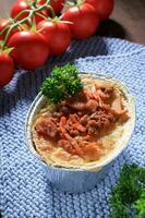 Macaroni Schotel with Sausage Topping photo