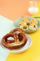 delicioso alemán pretzels foto