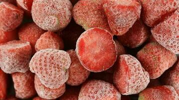 Food Background, Frozen Strawberry photo