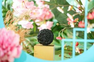 Black Mooncake Kue Bulan for Mid Autumns Festival photo