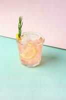 Pink Gin Cocktail with Rosemary photo