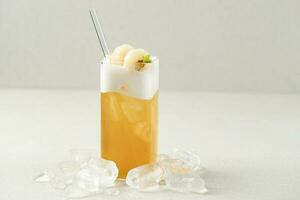 Lychee Iced Tea  with Glass Straw photo