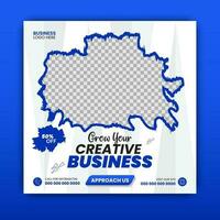 Corpotate social media post template. Modern business banner design with blue color. Suitable for suitable social media, websites, story and banners. vector