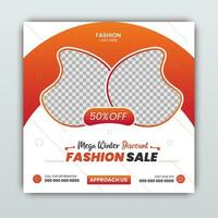 Creative vector premium winter fashion sale social media web ads post template collection set