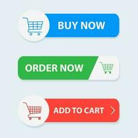 Web button, web design button with shadow, Online shopping. vector