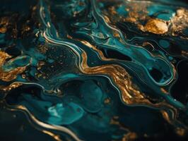 Bright fluid marble paint pattern Dynamic liquid shapes background created with technology photo