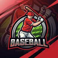 Baseball esport mascot logo design vector