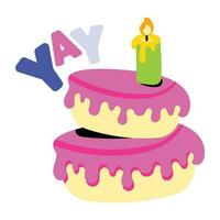 Trendy Birthday Cake vector
