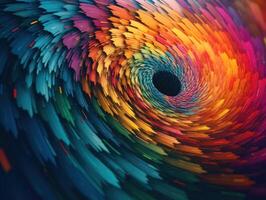 Colorful Swirling radial vortex background created with technology. photo