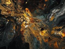 Bright fluid marble paint pattern Dynamic liquid shapes background created with technology photo